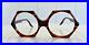 Woman’s Brown Hexagon Frame Eyewear Glasses 52×20