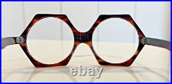 Woman's Brown Hexagon Frame Eyewear Glasses 52x20