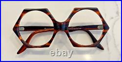 Woman's Brown Hexagon Frame Eyewear Glasses 52x20