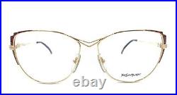 Yves Saint Laurent NEW Vintage Gold Round Eyeglasses Frames 57-15 Paris France