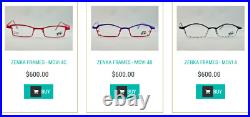 Zenka, eyeglasses, Titanium alloy oval frames changeable front color NOS vintage